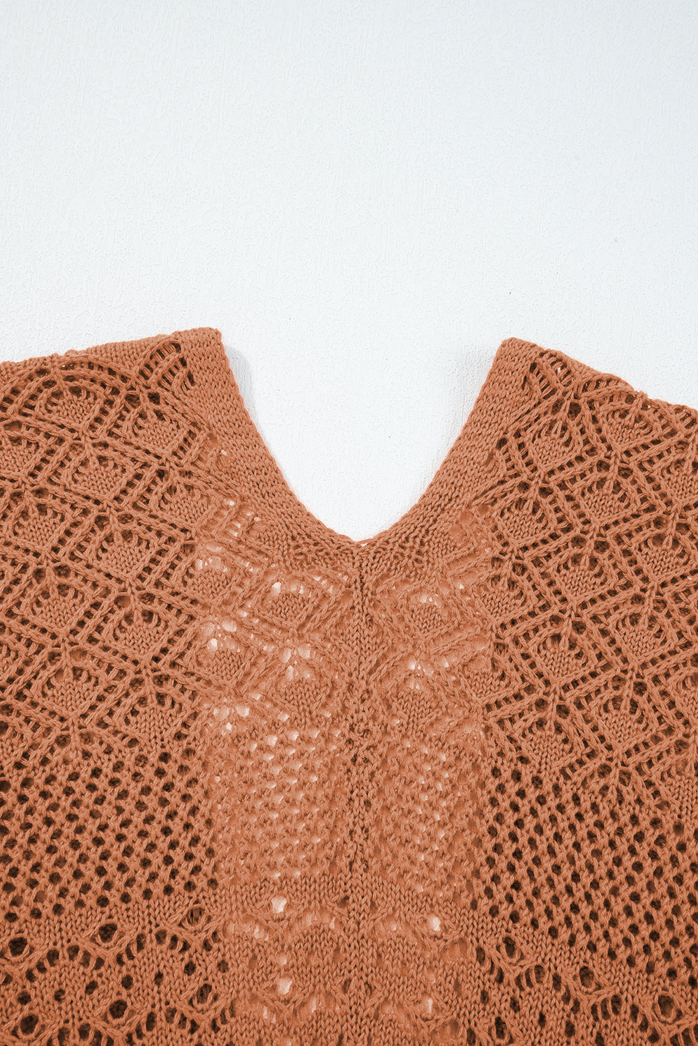 Lapis Mix Pattern Hollow Knit Open Front Cardigan