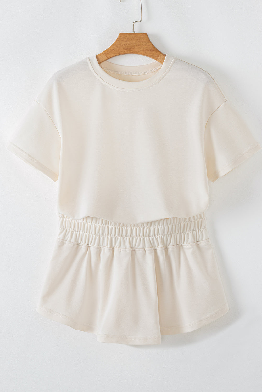 Black Cropped Tee and Ruffle High Waist Skort Set