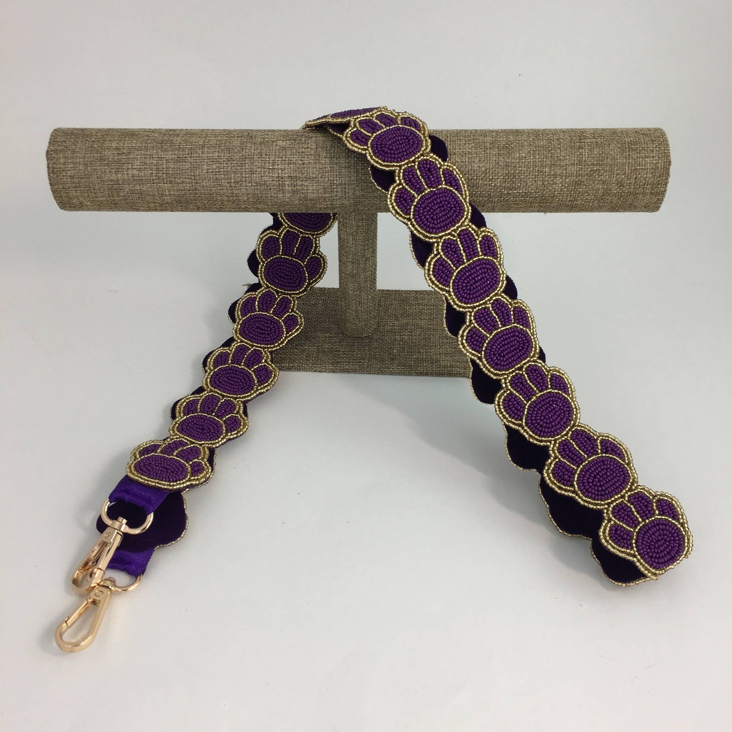 Beaded paw print purse strap PG