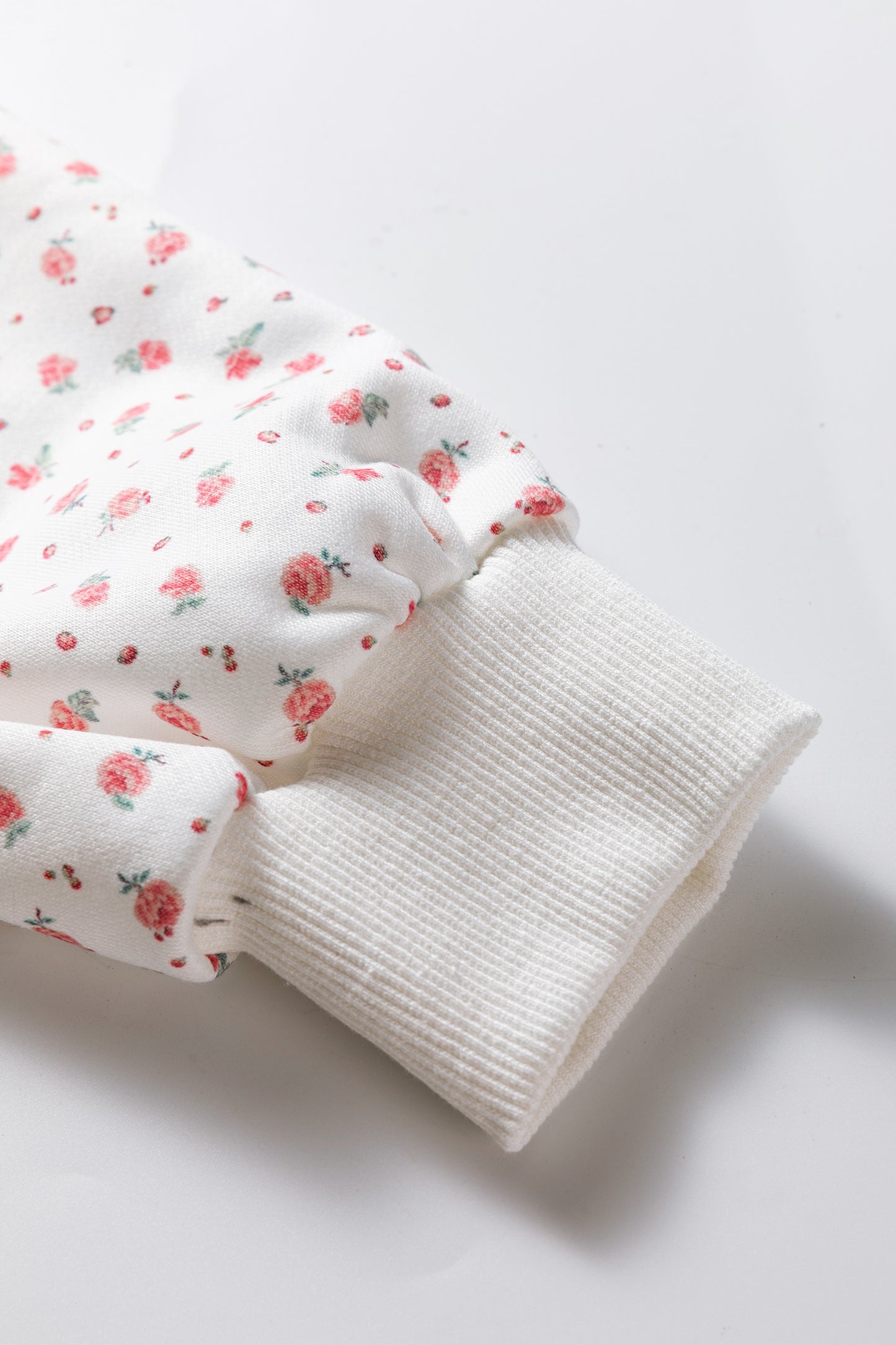 Pink Floral Print Kangaroo Pocket Hoodie Sheath Sweatpants Set