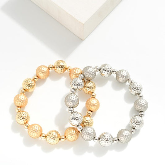 Gold and Silver Textured Bracelet