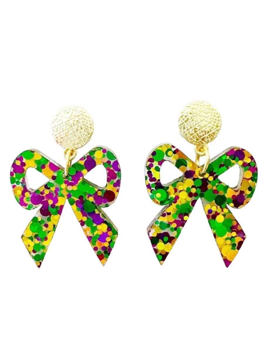 Small Mardi Gras Bow Dangle