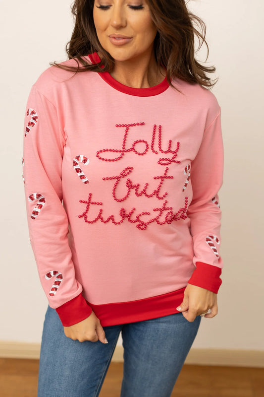 Pink Jolly But Twisted Sweatshirt