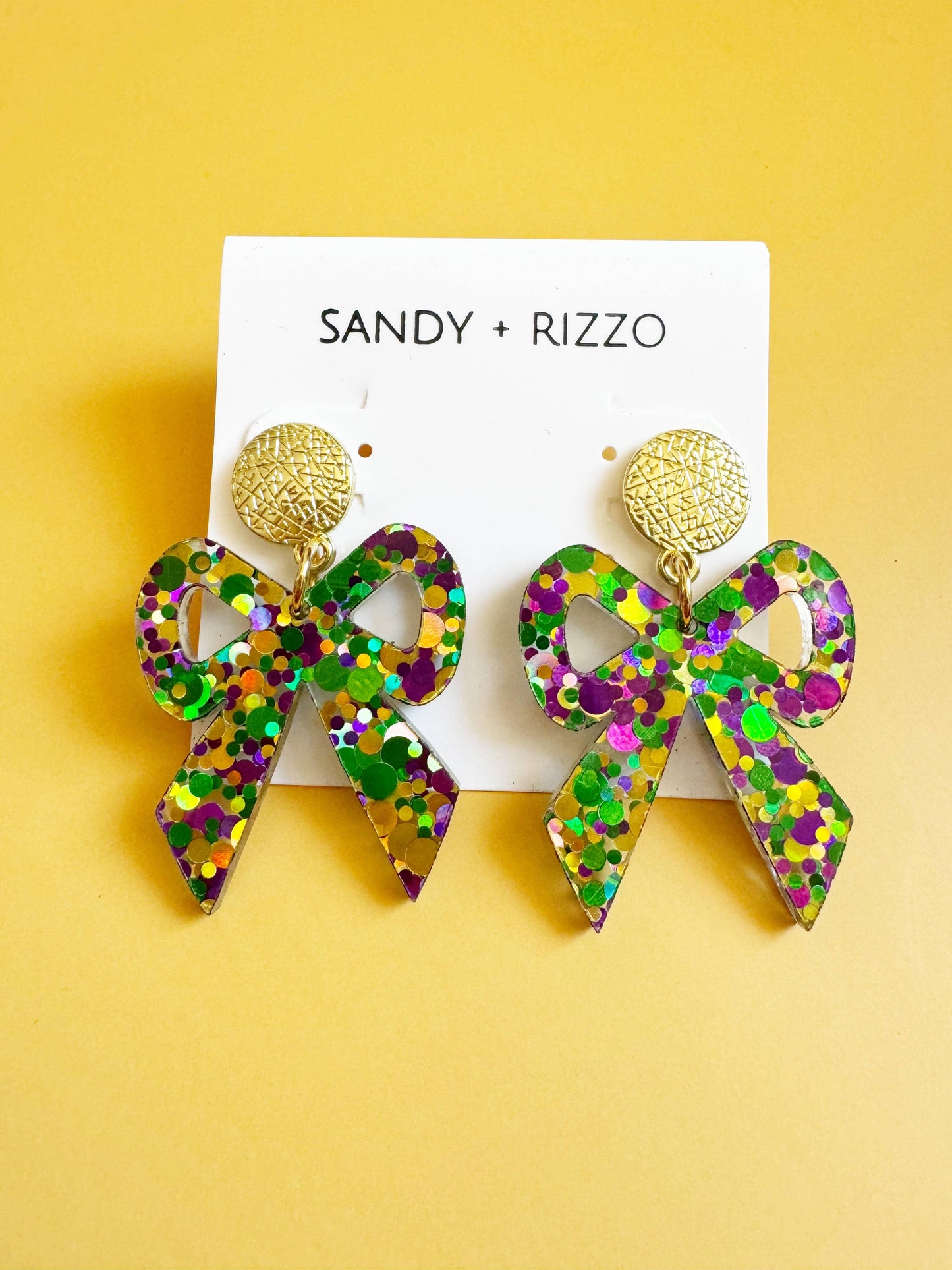 Small Mardi Gras Bow Dangle