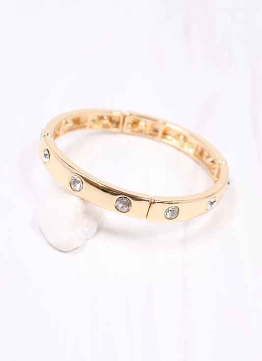 Gold CZ Stretch Bracelet