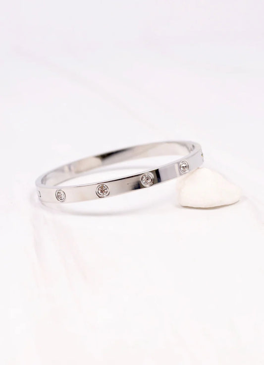 Silver CZ Stretch Bracelet