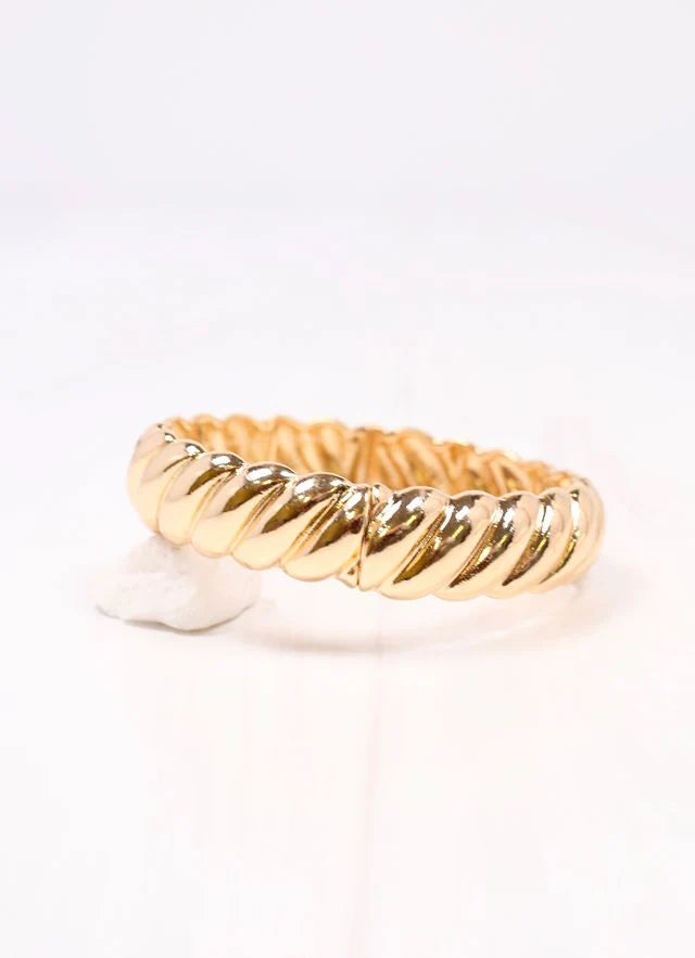 Gold Twisted Metal  Bracelet